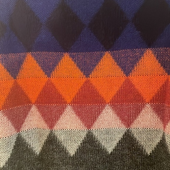 Chloé Multicolor Pullover Knitted Argyle Diamond Ribbed Neckline Sweater - Picture 7 of 7